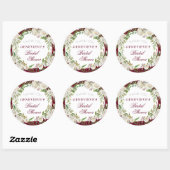 クラシックフローラ金ゴールドブライダルシャワー感謝してい ラウンドシール (シート)