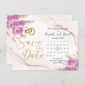 クラシックフローラ金ゴールド50周年保存日付 案内ポストカード (正面/裏面)