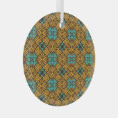 クラシックフローラ：タイムレスヴィンテージパターン。 ガラスオーナメント (正面右)