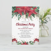 クラシックフローラ&金ゴールドクリスマスパーティー 招待状 (スタンド正面)