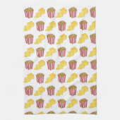 クラシックフードペアリング映画館ポップコーンバター キッチンタオル (縦)