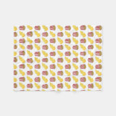 クラシックフードペアリング映画館ポップコーンバター フリースブランケット (正面(横))