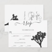 クラシックブエレガントラック&ホワイトジョシュアツリー 出欠カード (正面/裏面)