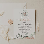 クラシックブライダルシャワーほこりっぽいピンクローズキッチンティー 招待状