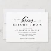 クラシックブライダルシャワー前にブローズ 招待状 (正面)