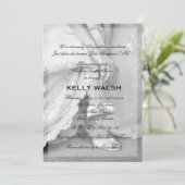 クラシックブライダルシャワー招待白黒 招待状 (スタンド正面)