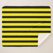 クラシックブライトイエローとブストライプのラック シェルパブランケット (正面(横))