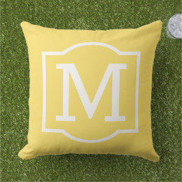 クラシックブライトイエローカスタムモノグラム文字 アウトドアクッション