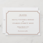 クラシックブラウンエレガントとベージュ色ウェディング日付を保存 (正面)