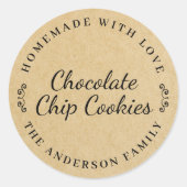 クラシックブラウンクラフトパーソナライズされたベーキング ラウンドシール (正面)