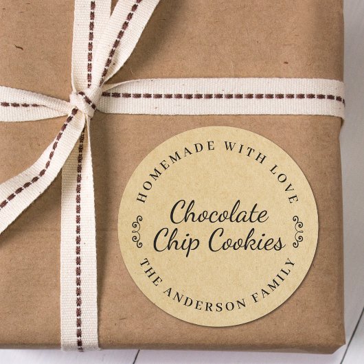 クラシックブラウンクラフトパーソナライズされたベーキング ラウンドシール