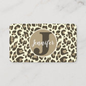 クラシックブラウンLeopardプリントロカビリーパターン 名刺 (正面)