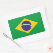 クラシックブラジル国旗ステッカー 勇ましい愛国心 長方形シール (封筒)