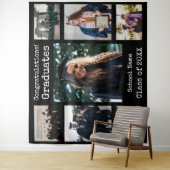 クラシックブラックおめでとう卒業生写真 タペストリー (インサイチュ)