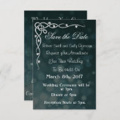 クラシックブラックの結婚式招待状 Save the Date 招待状 (正面/裏面)