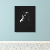 クラシックブラックアラビア馬術（小さいオプション） キャンバスプリント (インサイチュ (ウッドフロア))