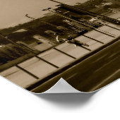 クラシックブラックアンドホワイトシティ通りインリスボン ポスター (角)