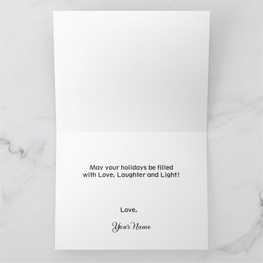 クラシックブラックウォッチタータンチェッククリスマスツリーカスタムズ カード (内部)