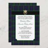 クラシックブラックウォッチタータンチェック結婚式招待状 招待状 (正面/裏面)