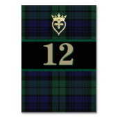 クラシックブラックウォッチ結婚のテーブル番号カード テーブルナンバー (裏面)