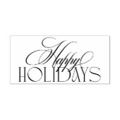 クラシックブラックエバーグリーンエレガンスハッピーホリデー ラバースタンプ (インプリント)