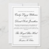 クラシックブラックエレガンススクリプトリーガル 招待状 (正面)