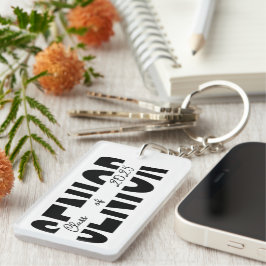 クラシックブラックカスタムシニアパーソナライズされた キーホルダー