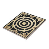 クラシックブラッククリームホワイトギリシャデザインウォールフロア タイル (側面)