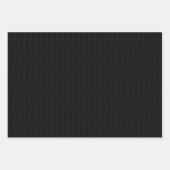 クラシックブラックグレーヘリンボーンパターン ラッピングペーパーシート (正面2)