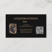 クラシックブラックゴールデンアールヌーボープロフィールキャット 名刺 (裏面)