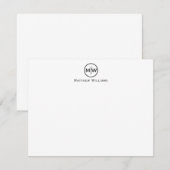 クラシックブラックサモダンイクルツモノグラムイニシャル ノートカード (正面/裏面)