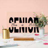 クラシックブラックシニアカスタム アクリルサイン (ウェディング)