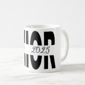 クラシックブラックシニアカスタム コーヒーマグカップ (正面右)