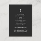 クラシックブラックシルバー正当葬儀祈りの言葉カード プレイスカード (裏面)