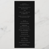 クラシックブラックシンプルな結婚式 プログラム (正面)