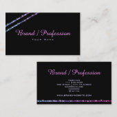 クラシックブラックシンプルグリッタースパークルスターズエレガント 名刺 (正面/裏面)