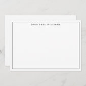 クラシックブラックシンプルミニマモダンリスト薄縁どい ノートカード (正面/裏面)