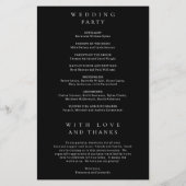 クラシックブラックシンプル結婚式プログラム (裏面)