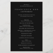 クラシックブラックシンプル結婚式プログラム (正面)