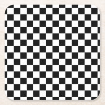 クラシックブラックスクエア柄のホワイトスタイル