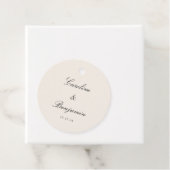 クラシックブラックスクリプトエレガントウェディングカスタムアイボリー フェイバータグ (インサイチュ)