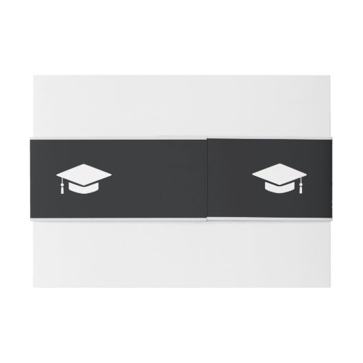 クラシックブラックスクリプトカリガフィーのエンブレム卒業 招待状ベリーバンド (裏面例)