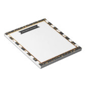 クラシックブラックストライプ金ゴールドグリッタースパークル紙吹雪 ノートパッド (アングル)