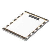 クラシックブラックストライプ金ゴールドグリッタースパークル紙吹雪 ノートパッド (回転)