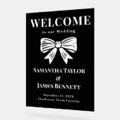 クラシックブラックタイ結婚のエントランスボード アクリルサイン (傾斜)