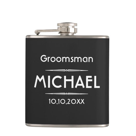 クラシックブラックパーソナライズされたグロムスマン フラスク (正面)