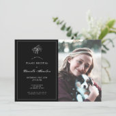 クラシックブラックピアノリサイタルフォト招待状 招待状 (スタンド正面)