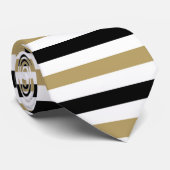 クラシックブラックベージュストライプパターン ネクタイ (ロール)