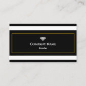 クラシックブラックホワイトタイムレスエレガンスジュエラーズ 名刺 (正面)