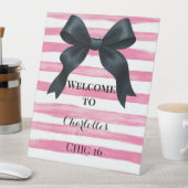 クラシックブラックボーピンクストライプ 台座サイン (インサイチュ)